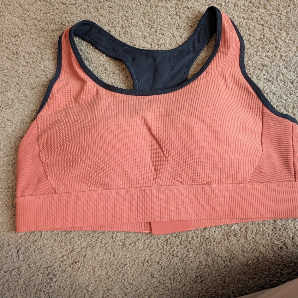orange and Black Sports Bra